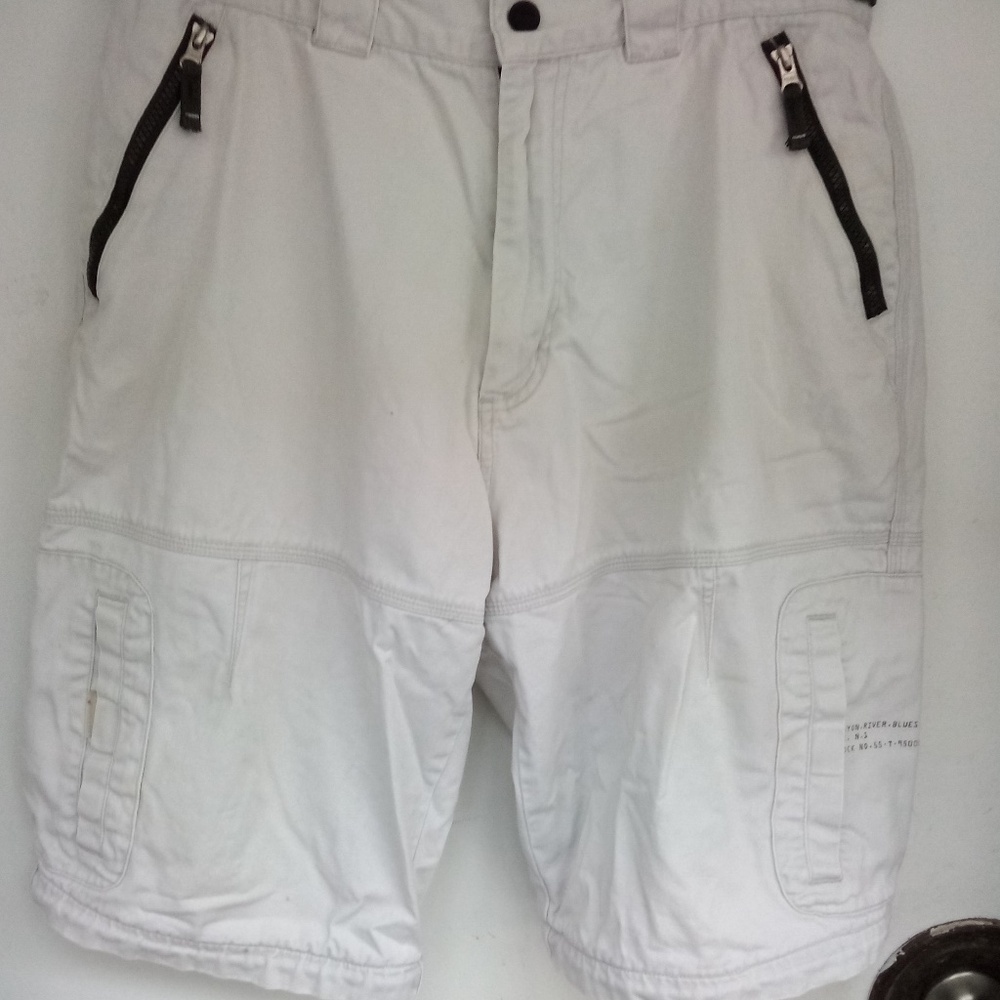 Canyon River Blues Men's Cargo Fit Shorts 36 Green Flat Front Adjustable Waist